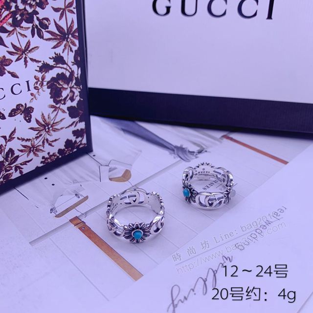 GUCCi飾品 古馳女戒指 Gucci新款 純銀時尚 雙G花朵戒指  zgbq1056